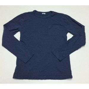 J Crew Crewcuts Boys Long Sleeve T-shirt Size 8 Shirt Tee Blue Pullover Pocket B